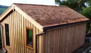 The type of roof you have on your outdoor office dictates the height 